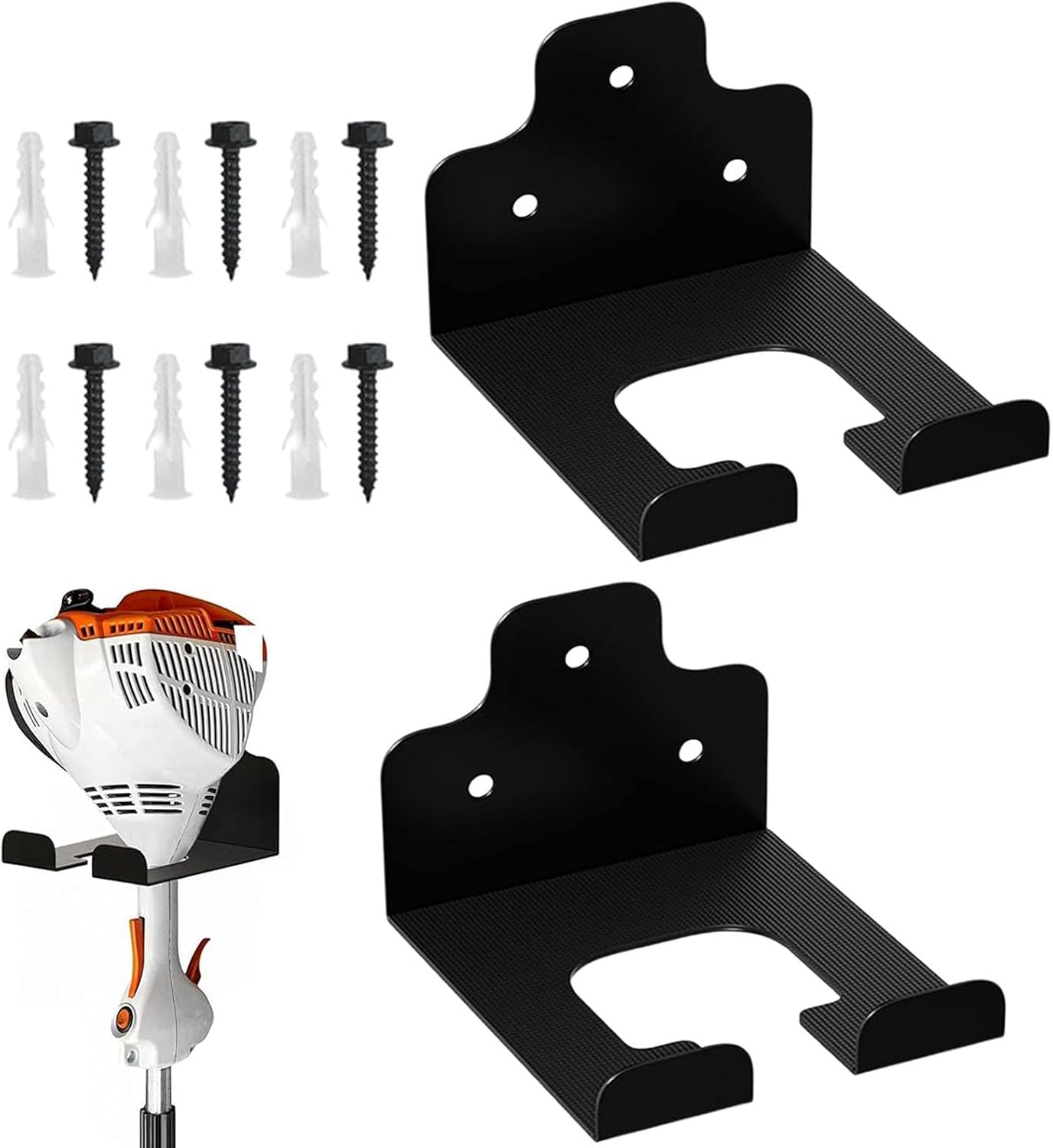  Support De Ranger Outils De Jardin,Organisateur De Rangement Pour Débroussailleuse - Support D'Outils De Jardin Motorisé,Pour Garage Ferme Cave Pelle Râteau Balai Serpillère Perceuse Équipement