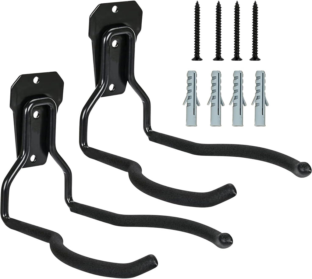  Générique Crochets Mural Garage | Porte-Outils Noir Antirouille - Jardin,Organisateur Polyvalent Gain De Place Avec Crochets Pour Système De Rangement Mural De Garage