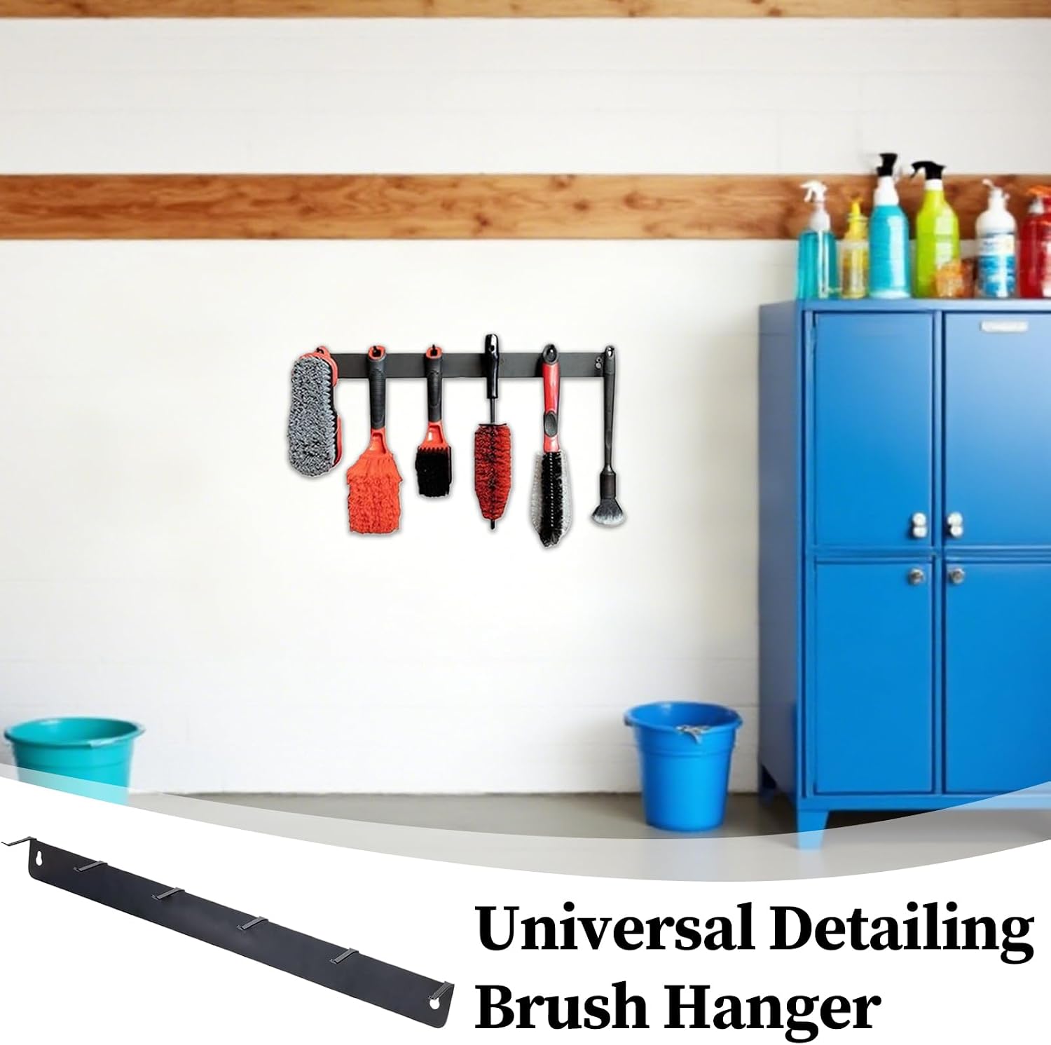  Détaillage Du Support De Pinceau - Salle D'organisateurs Détaillant Auto Mont Auto Pour Pinceaux Et Outils Avec Crochets Suspendus, Rangement D'atelier De Garage Pour Les Fournitures De Nettoyage Des
