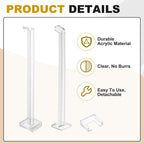  Sourcing Map Lot De 4 Mini Crochets Transparents En Acrylique De 13 Cm Pour étagère De Supermarché, Cintres Transparents Pour Magasins, Expositions, Organisation