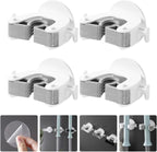  Gatuida 4pcs Crochet De Balai Sans Perçage En Plastique Adhésif Support Mural Lourd Pour Balai Et Parapluie Accessoire Pratique Pour Maison Et Bureau