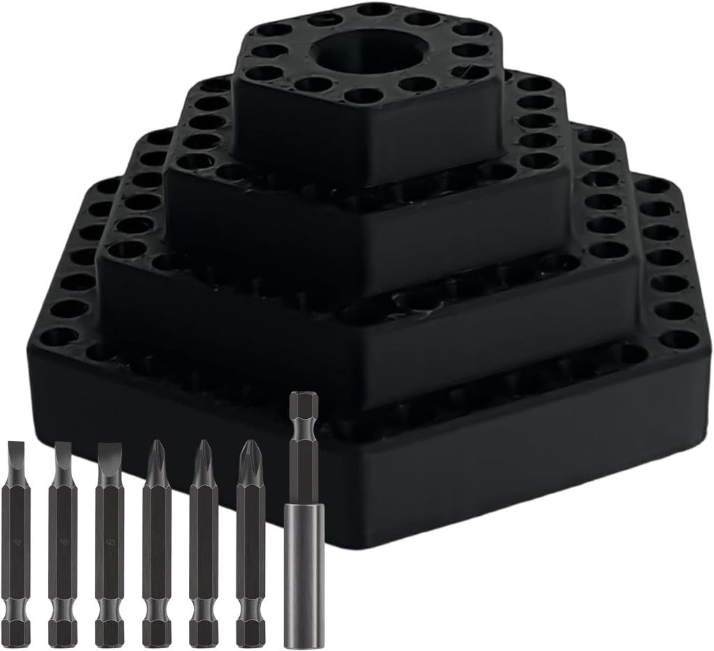  Générique Porte-Forets,Organisateur Pour Hexagonaux 4.8 Mm - Support D'de Vis | Pour Garage, Travail Du Bois, Outils Électriques, Construction, Placoplâtre, Charpentier, Maison