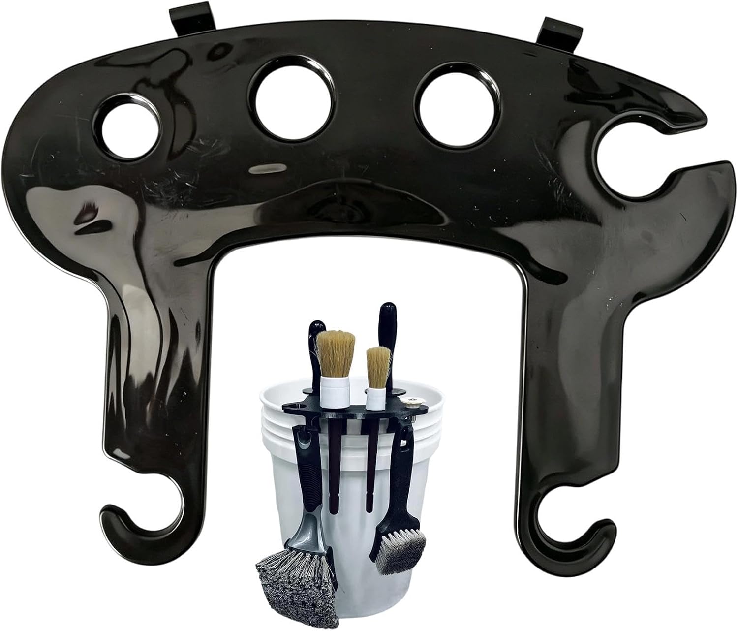 GENERIC Support De Brosse De Détail – Panier Portable Multifonction, Caisse De Taille Standard Avec Crochets De Suspension, Très Résistant, Bord De Rangement Pour Flacon Pulvérisateur De Nettoyage Automobile