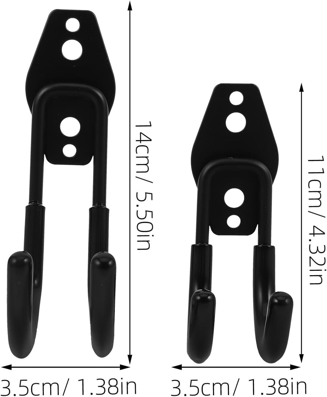  Gatuida Lot De 4 Crochets Métalliques Robustes Noirs Pour Garage Supports Muraux Lourds Avec Revêtement Antidérapant Crochets De Rangement Polyvalents Pour Outils Vélos Et Échelles
