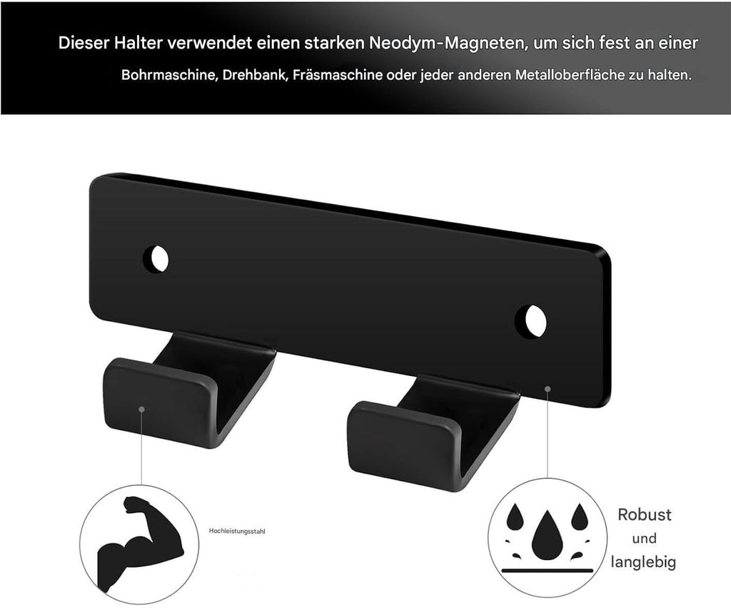  Porte-clé Magnétique Pour Mandrin - Rangement Magnétique Pour Atelier - Support De Rangement Pour Cuisine, Maison, Armoire, Perceuse, Menuiserie