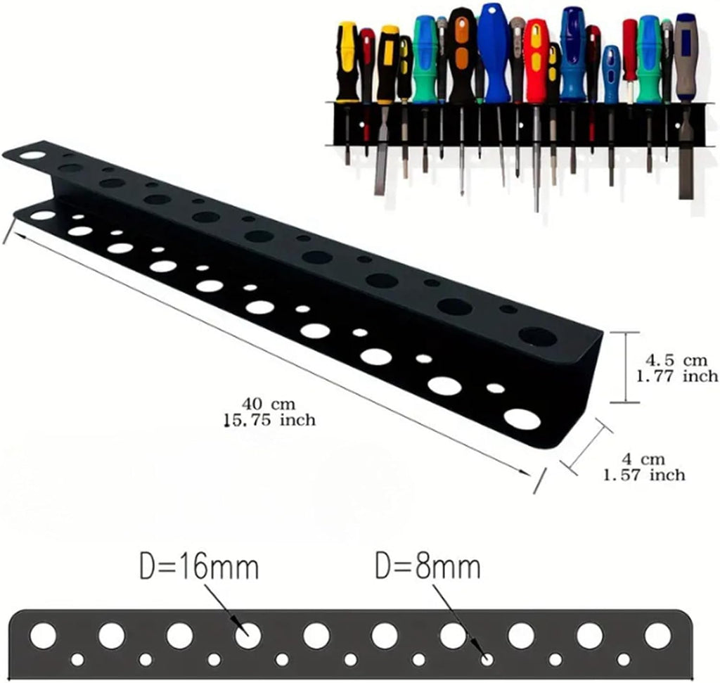 GENERIC Support De Rangement Pour Tournevis, Support D'affichage Multi-fentes Et Support De Rangement Pour Tournevis Et Clés, Support D'outils Durable Pour La Maison, Le Garage, L'abri De Jardin
