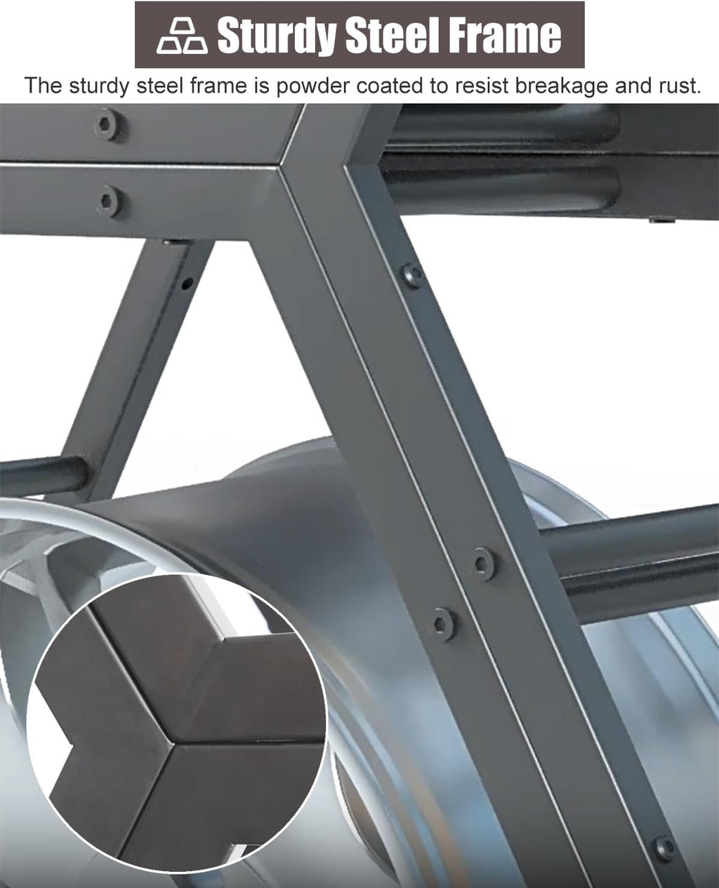  Générique Support De Rangement Pour Jantes De Pneus Robuste, Support Hexagonal Empilable En Acier, Pour Atelier De Réparation Automobile Et Abri Auto (3 Cadres + 1 Base)