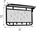  Honey-Can-Do Étagère Murale Réversible Pour Garage Avec Crochets, Noir SHF-09837