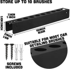  Générique Detailing Brush Holder, Wall Mount Brushes Organizer, Heavy Duty Auto Supplies Rack, Garage Storage Mounts For Car Cleaning Tools, Garages, Vehicles Shop, Workshop, Homes, 16x2x2 Inches