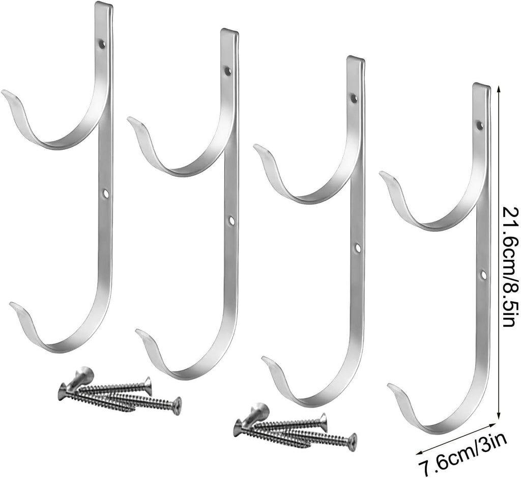  Porte-Outils De Piscine | Robuste En D'Aluminium | Support Équipement Bassin - Pour Râteaux Épuisettes Filets Brosses Outils, Accessoires Mur Rampe Perches Télescopiques Tuyaux