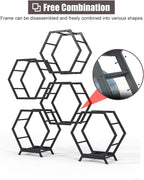  Générique Support De Rangement Pour Jantes De Pneus Robuste, Support Hexagonal Empilable En Acier, Pour Atelier De Réparation Automobile Et Abri Auto (3 Cadres + 1 Base)
