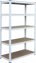  Relaxdays Étagère Lourde 875 Kg, 5 Niveaux, Emboîtable, Blanc/Marron, 60x100x200 Cm Pour Cave Et Garage