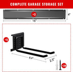  Support Mural Pour Outils De Garage, Facile à Installer, Système De Rangement De Garage Robuste Avec 6 Crochets Droits Réglables, Support à Outils De Jardin Pour Pelles, Râteaux, Outils De Cour