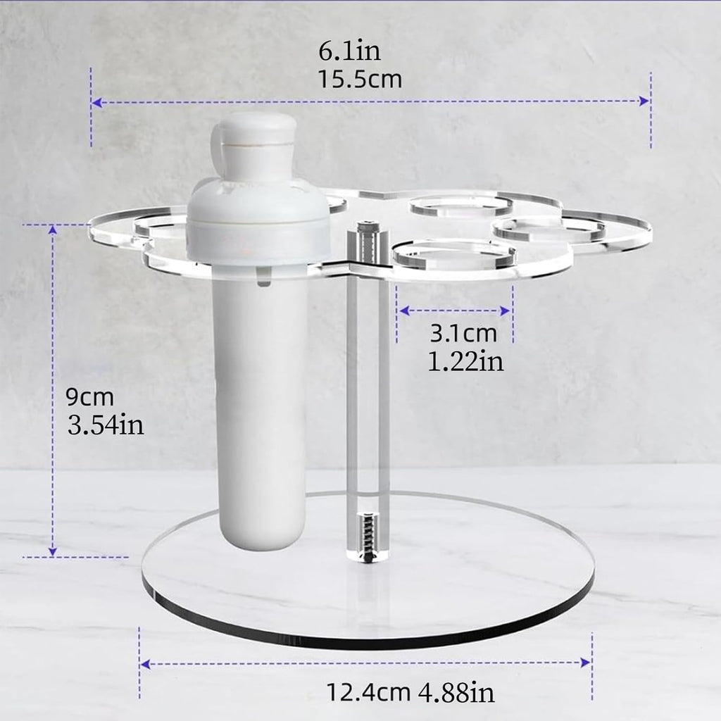  Étagère De Rangement Pour Cartouches | Étagère Transparente Peu Encombrante Avec 6 Trous | Support Antidérapant | Pour Bouteille D'eau, Déplacement, Maison, Cuisine, Bureau, Voiture, Bureau, Coin