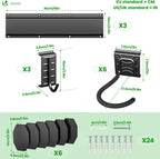  Vounot® Support Vélos Mural En Métal Pour 6 Vélos + 3 Casques Porte De Rangement Avec 6 Coussinets Silicone Anti Taches Crochet Fixation Robuste Pour Garage Cave Noir
