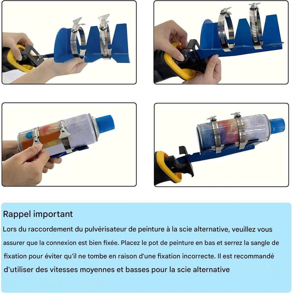  Secoueur Pour Bombes De Peinture Aérosol,Avec Courroies Double Fixées Acier Inoxydable Fournitures De Jardin | Accessoire Secoueur Pots Peinture | Pour Sauces, Intérieur, Garage, Maison, Appartement,