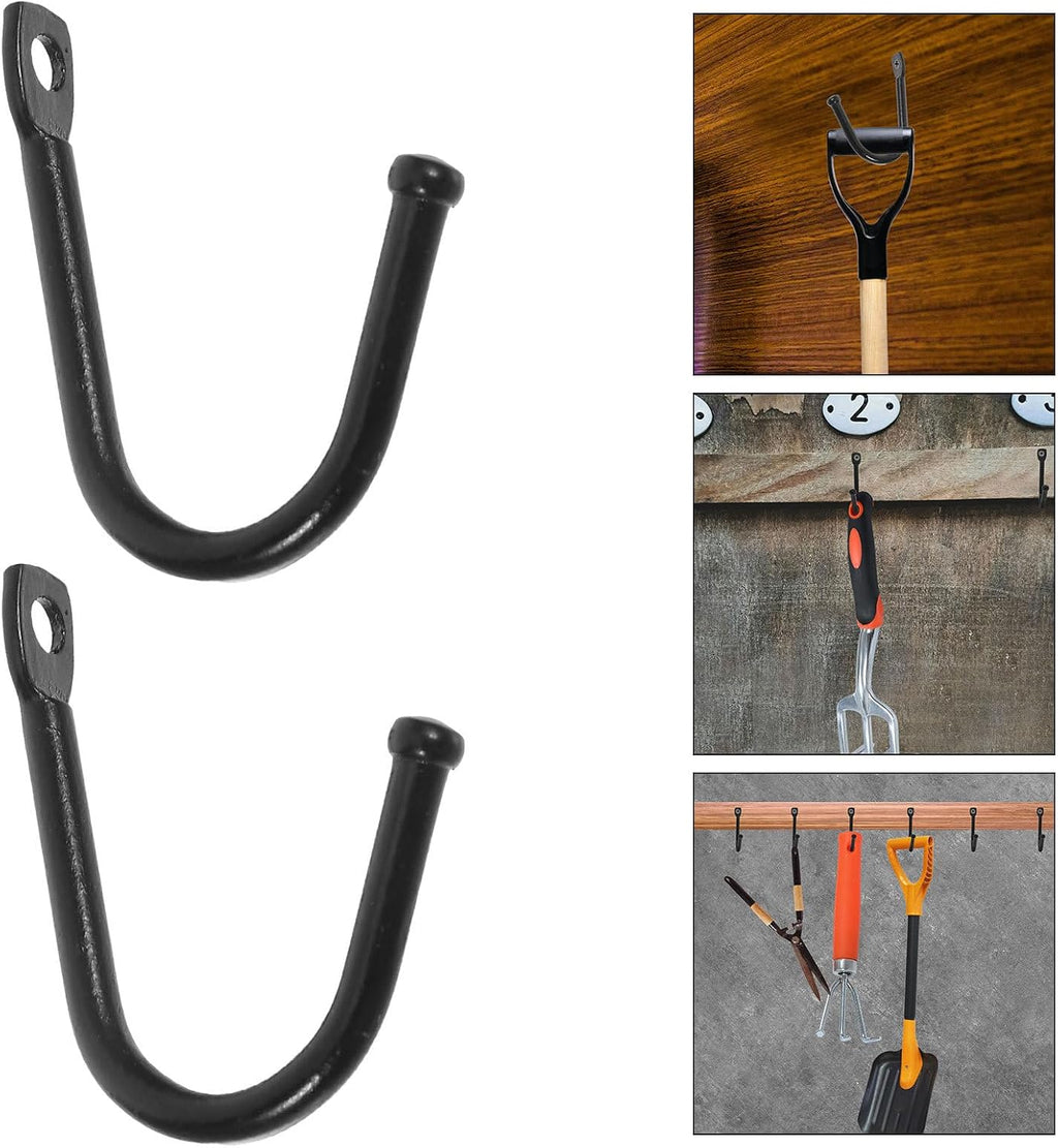  VALICLUD Crochets Muraux En Fer Noir 20pcs Pour Suspendre Charges Lourdes, Installation Facile, Pour Rangement D'outils De Jardin Et Garage
