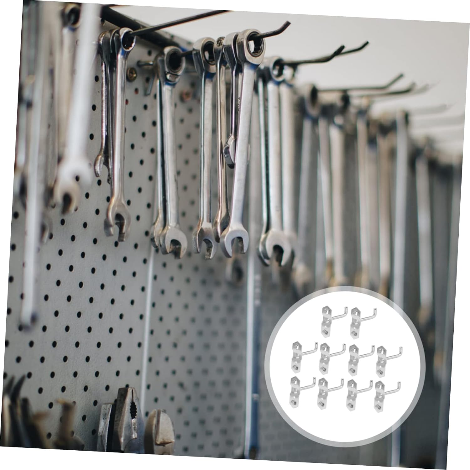  Housoutil 10pièces Organisateur à Crochets Pour Garage Maison Et Jardin Porte-outils Pour Échelles Chaises Tronçonneuses Outils à Main Et Balais Fixation Murale Simple
