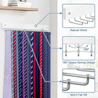  Cintre Mural Multifonctionnel Fabriqué En Bois De Hêtre Massif, Crochets De Rangement Robustes Pour Clés, Cravates, Accessoires, Organisateur Peu Encombrant Pour La Maison, Le Bureau