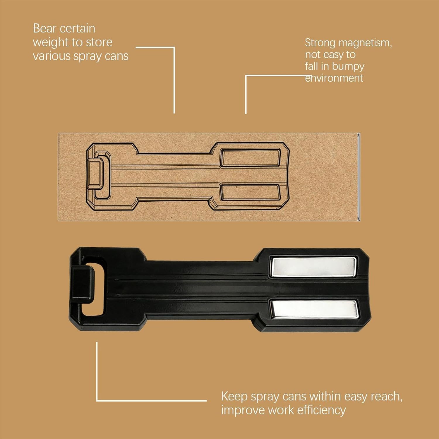 Genérico Generico Support Magnétique Pour Bombe Aérosol - Accessoire Pratique Pour Le Rangement De Canettes De Peinture, Organisateur De Bouteilles De Pulvérisation, Maison, Garage, Atelier, Chariot