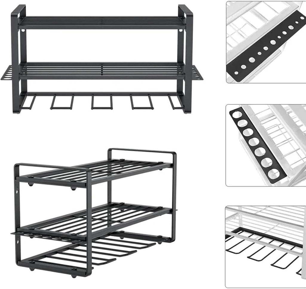  Power Tool Organizer | 3-Layer Wall-Mounted Tool Storage Shelf | Power Tool Organizer Shelf | Modular Heavy-Duty Electric Tool Organizer For Workshop, Shed, And Basement
