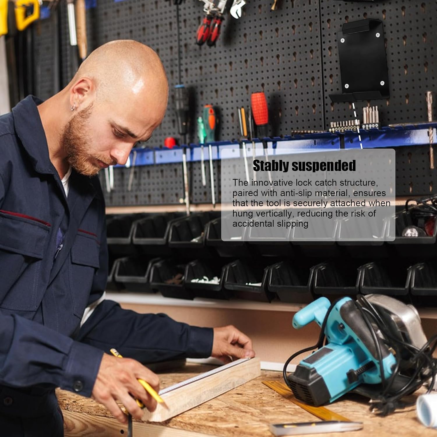 GENERIC Porte-outils électriques – Support De Perceuse Pour L'organisation Du Garage | Matériau Mural Robuste Avec étagère Utilitaire, Organisateur D'outils Peu Encombrant, Pour La Maison, électricien
