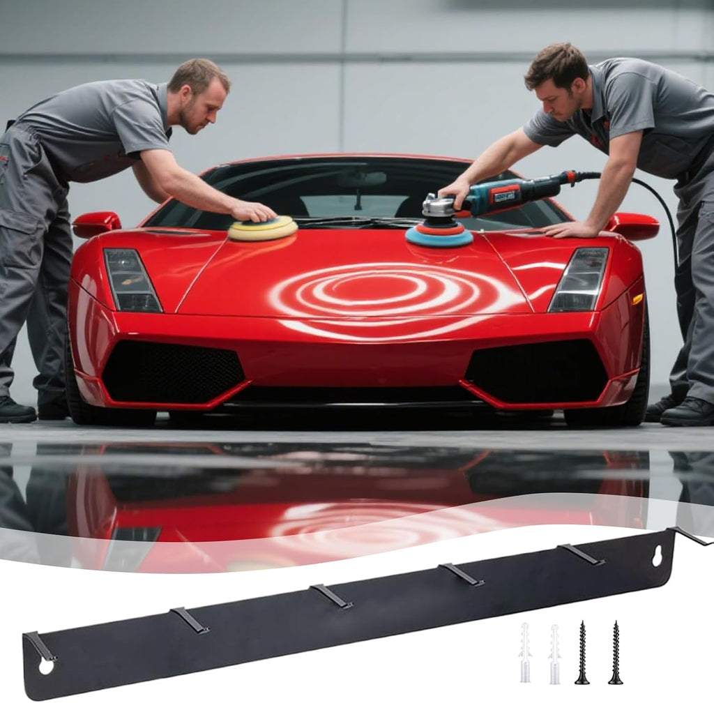  Générique Porte-Brosses De Détail - Porte-Brosses De Détail Murale à Crochets - Rack Compact Pour Outils Garage Atelier Maison Auto Nettoyage Roues Boîte à Outils Détaillants