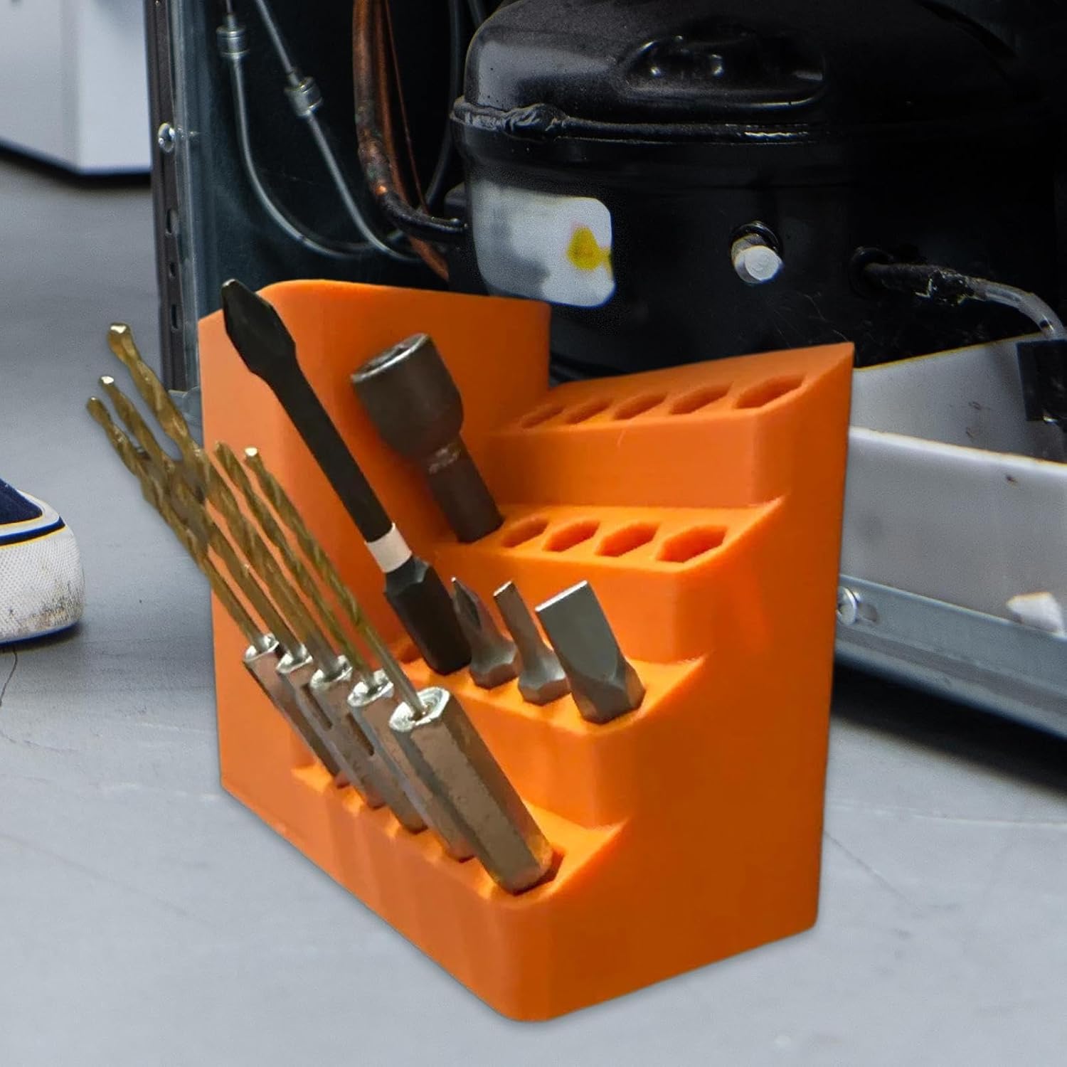 GENERIC Support De Rangement Pour Embouts Hexagonaux, Support De Rangement Pour Tête De Tournevis, Organisateur De Têtes De Tournevis Durable Pour Garage, Cave, Atelier De Réparation, Support De Rangement