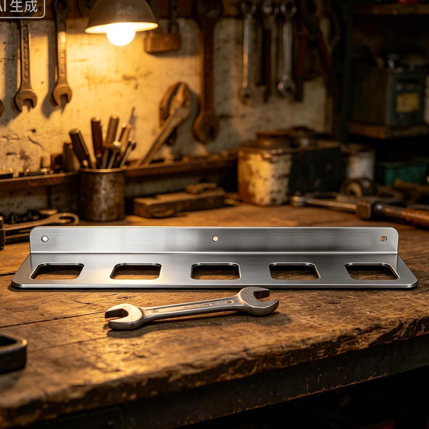 GENERIC Organiseur Mural à 5 Emplacements Pour Outils – Support Mural Utilitaire De Garage, Cintre à Outils Robuste Avec Crochets Intégrés, Organisateur De Marteau De Garage, En Acier Massif, Rangement Peu