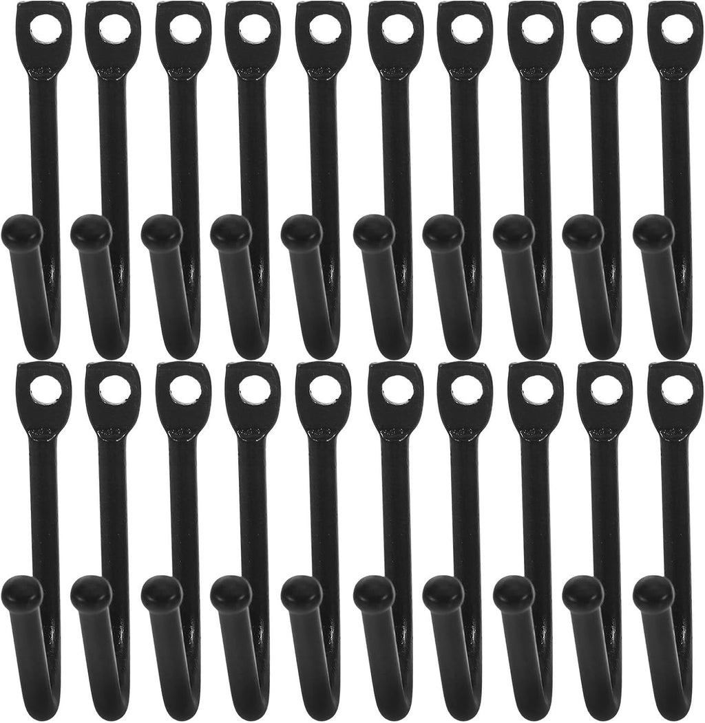  VALICLUD Crochets Muraux En Fer Noir 20pcs Pour Suspendre Charges Lourdes, Installation Facile, Pour Rangement D'outils De Jardin Et Garage