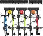  Vounot® Support Vélos Mural En Métal Pour 6 Vélos + 3 Casques Porte De Rangement Avec 6 Coussinets Silicone Anti Taches Crochet Fixation Robuste Pour Garage Cave Noir