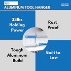  Porte-Outils De Piscine | Robuste En D'Aluminium | Support Équipement Bassin - Pour Râteaux Épuisettes Filets Brosses Outils, Accessoires Mur Rampe Perches Télescopiques Tuyaux