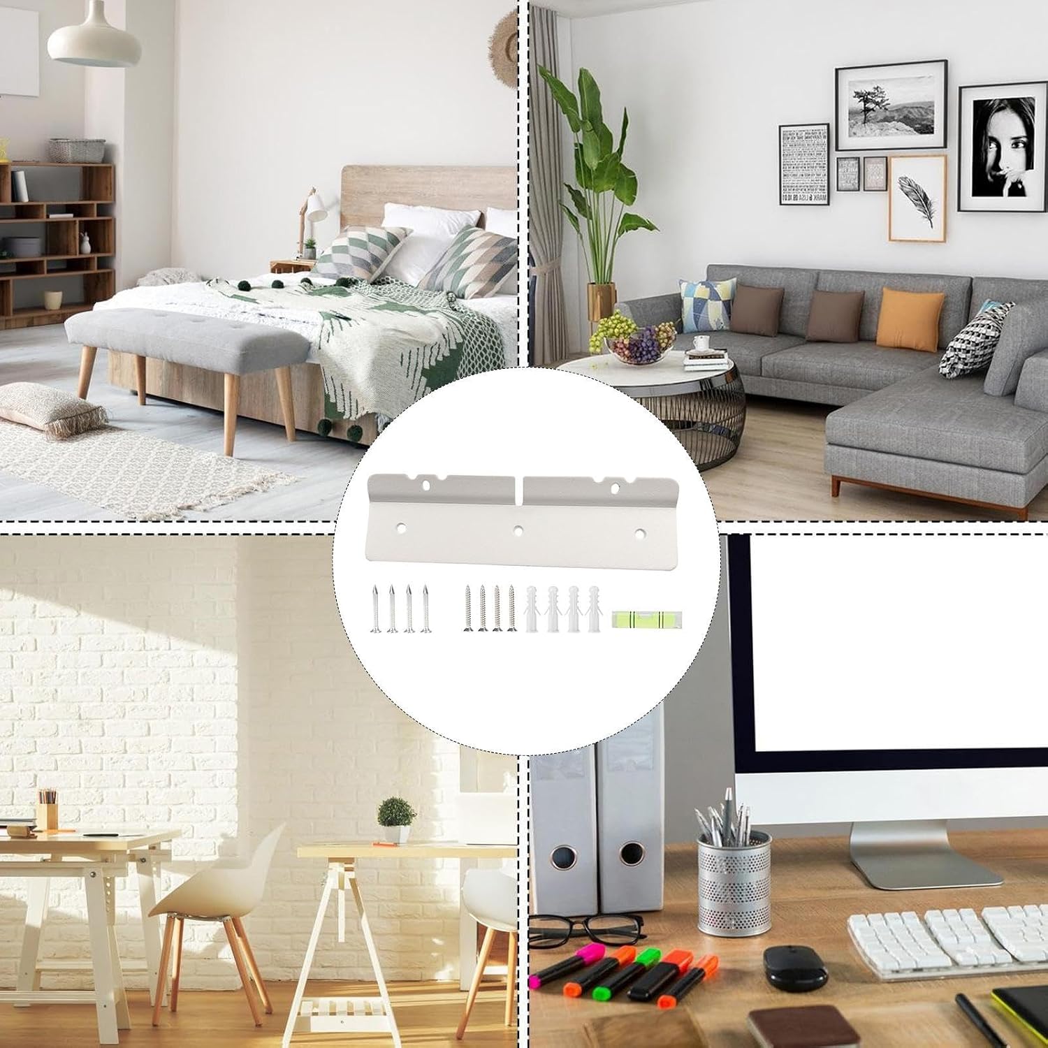  Générique Kit De Fixation Murale Pour Calendrier Numérique,Support Réfrigérateur Pour Agenda Numérique,Accessoires Organiseur Réglables Bureau Cuisine | Compatible Frigo Bureau Salon Chambre