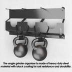 GENERIC Support Mural Pour Meuleuse D'angle - 43 X 18 X 3 Cm - En Acier Noir - Pour Fraises, Polisseuses, Garage, Rangement