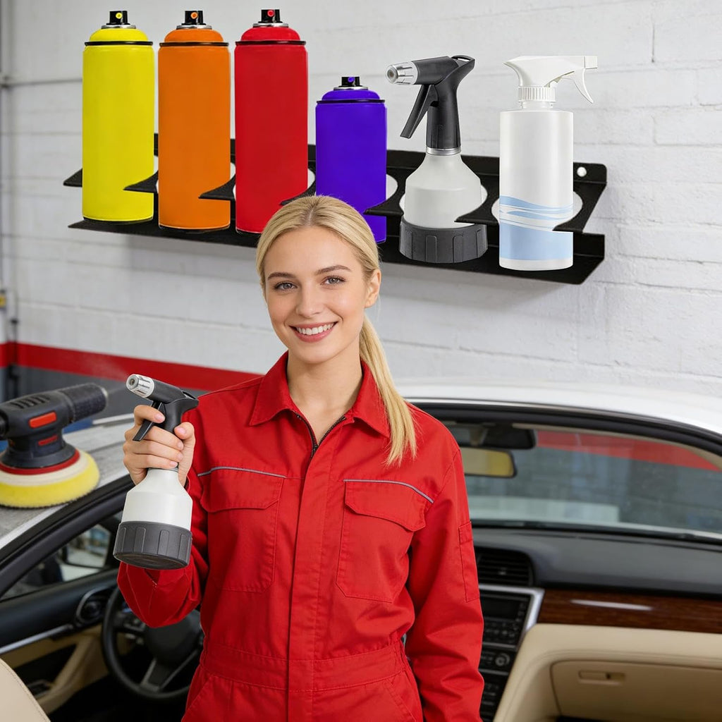 GENERIC Organiseur Mural Iron Art à 6 Emplacements, 49 X 7,5 X 8 Cm, Support Mural Pour Bouteille Industrielle, Gain De Place, 950 G, Diamètre Du Trou De 2,75 Pour Magasin Automobile Et Atelier