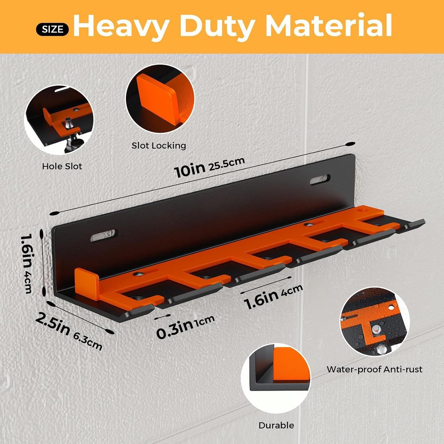 GENERIC Support Pour Outils électriques – Étagère De Rangement Murale à 5 Fentes | Rangement D'outils électriques – Pour Studio, Lieu De Travail, Atelier, Détail, Sous-sol, Abri De Jardin, Jardin