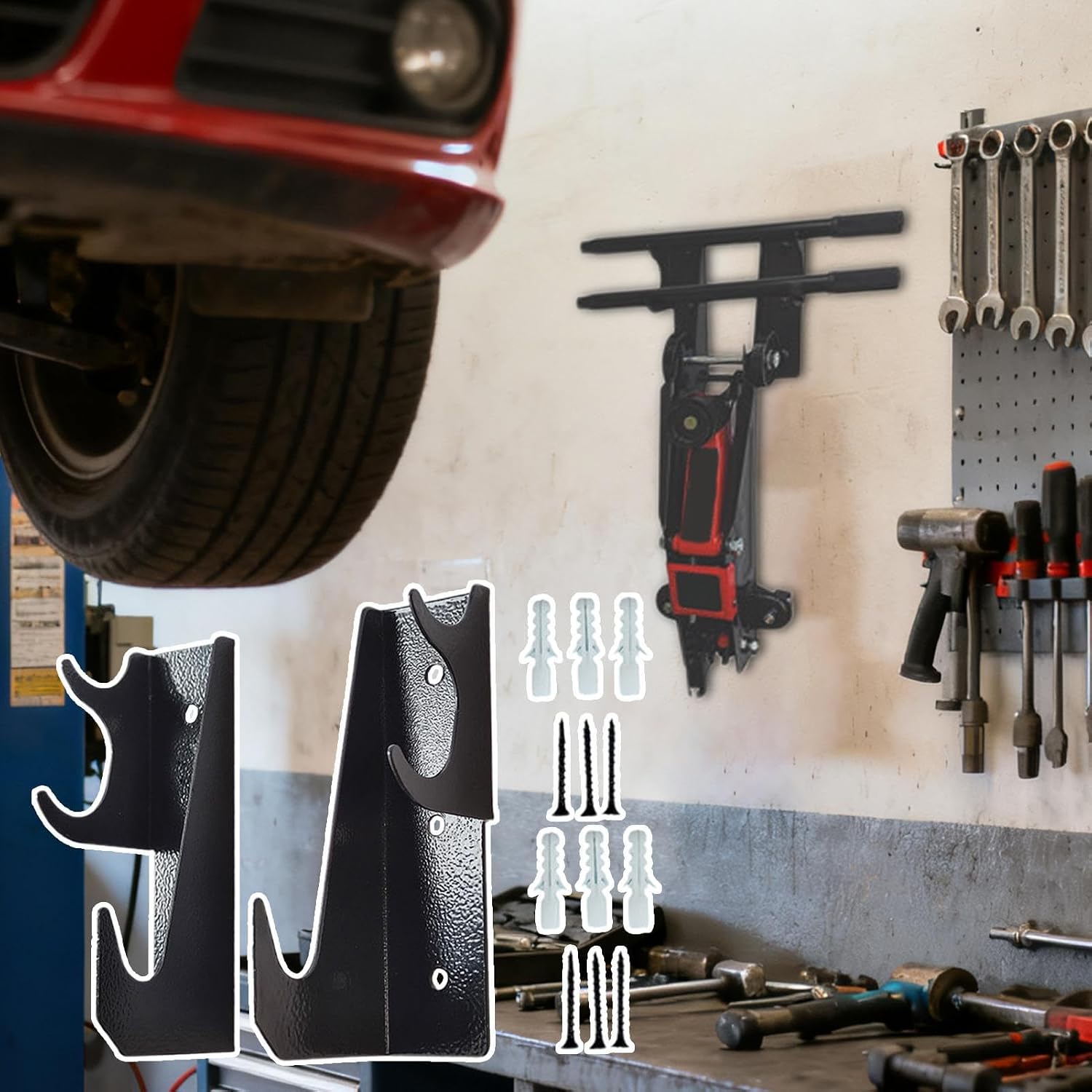  Support De Cric De Sol,Organisateur Robuste Gain De Place,Porte-Supports Pour Cric Hydraulique Roulant | Pour Garage Atelier Abri Maison Salle D Outils Local De Réparation Mécaniciens
