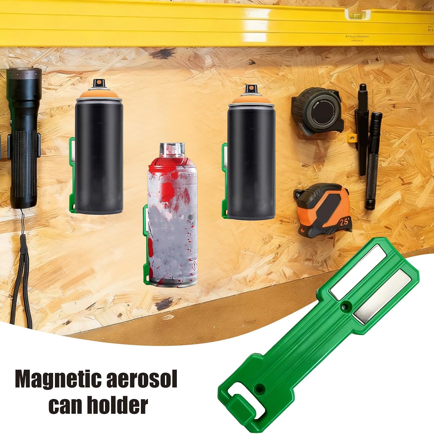  Support Mural Magnétique Pour Bombe Aérosol – Organiseur De Bouteilles Pour Peinture En Aérosol | Support Solide Pour Garage, Atelier, Boîte à Outils, Lieu De Travail, Cave, Entrepôt, Rangement