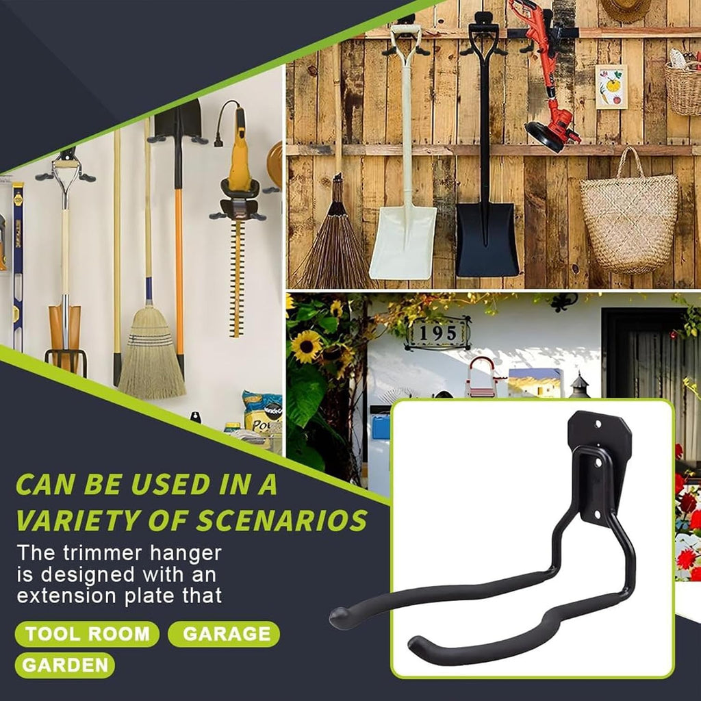  Générique Porte-Outils De Jardin Mural | Noir Antirouille,Jardin - Gain De Place Polyvalent Rangement Atelier Garage Maison Avec Crochets