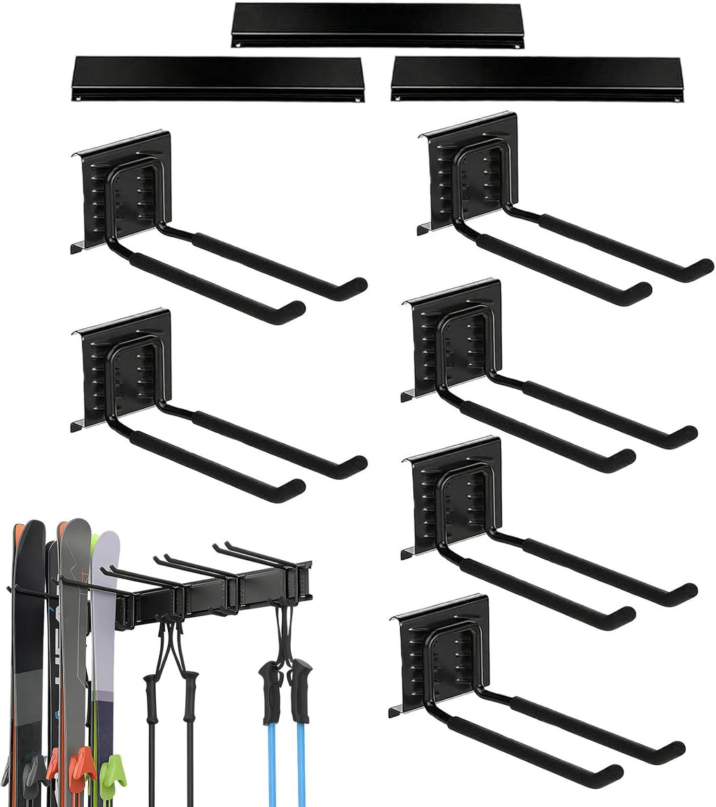 GENERIC Porte-skis Pour Garage, Système D'organisation De Matériel Antidérapant Robuste, Système De Rangement Mural Pour Skis, Pour équipement D'hiver, Support De Planche à Roulettes, Accessoires De Sport