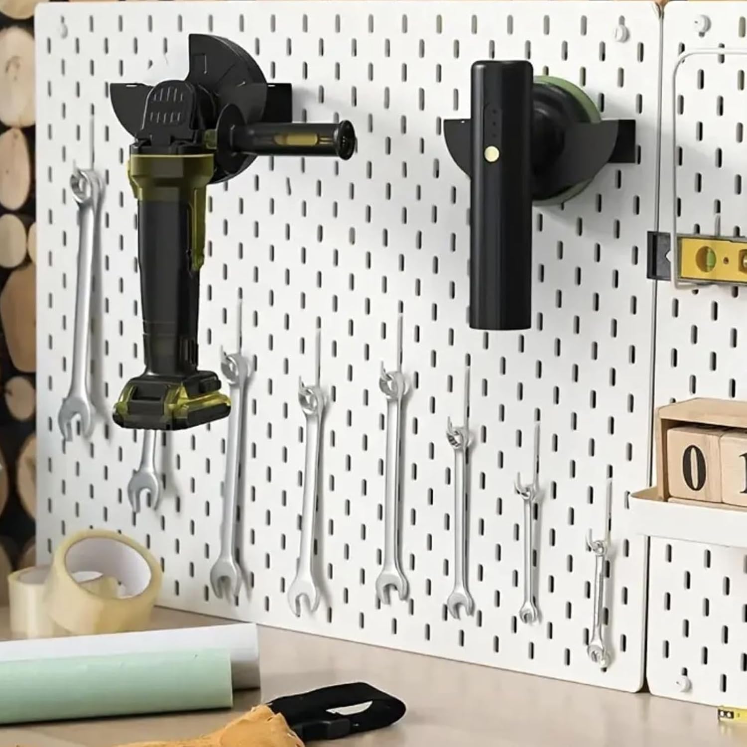 GENERIC Support Pour Outils électriques, Montage Mural, Support D'outils De Meuleuse, Résistant à L'usure, Très Résistant, Système De Rangement Pour Garage, Atelier, Abri De Jardin, établi 16 X 5 X 5 Cm