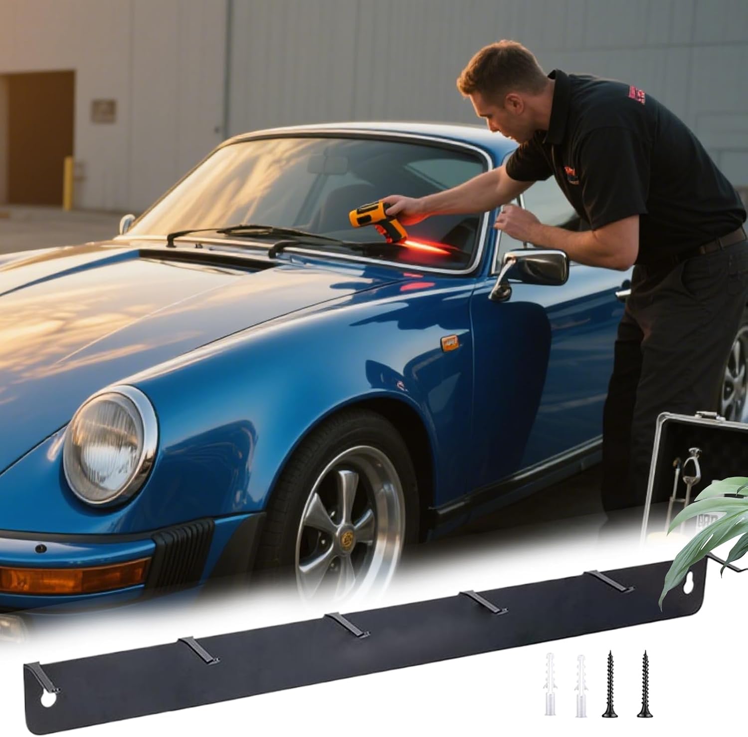  Générique Porte-brosses De Détail,Support Métallique Pour Brosses Avec 6 Crochets | Crochets Compacts Pour Garage Détail Mobile Conducteurs Enthousiastes Outils Nettoyage Roues Maison