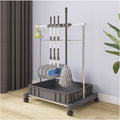 GENERIC Support De Balai Commercial Mobile, Chariot De Rangement Pour Outils De Nettoyage Au Sol, Support Pour Outils De Jardin Pour Balais Et Serpillières, Chariot De Ménage, Porte-Parapluie, Doubl