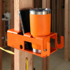  Job Rack, Heavy Duty Storage Bracket System With Utility Hook Organizer Unit Steel Frame Mounting Tool Station, Phone Slot Drink Holder Design, For Garage Workshop Construction Site Use