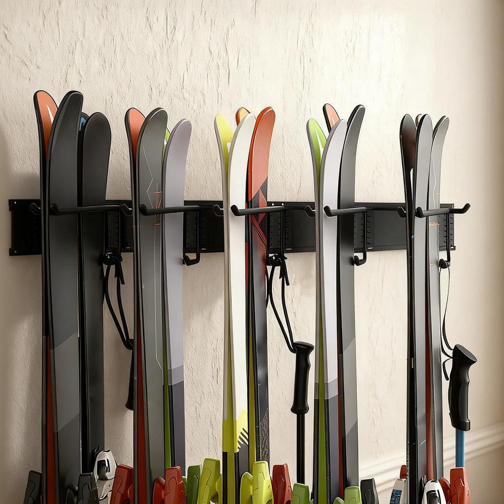 GENERIC Porte-skis Pour Garage, Système D'organisation De Matériel Antidérapant Robuste, Système De Rangement Mural Pour Skis, Pour équipement D'hiver, Support De Planche à Roulettes, Accessoires De Sport