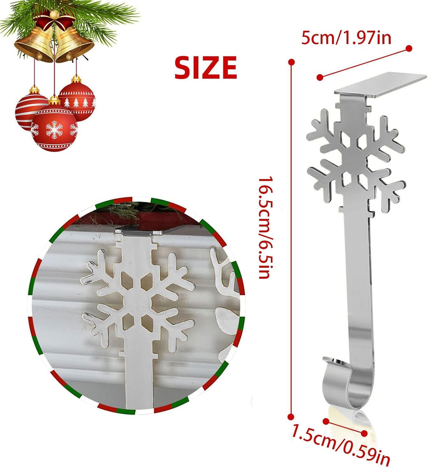 Genérico Crochets D'étagère De Noël, Cintres En Métal Pour Collants, Clips Légers Antidérapants Pour Décoration De Guirlandes, Pour Fêtes De Noël, Vitrines, étagères, Comptoirs, Tables,