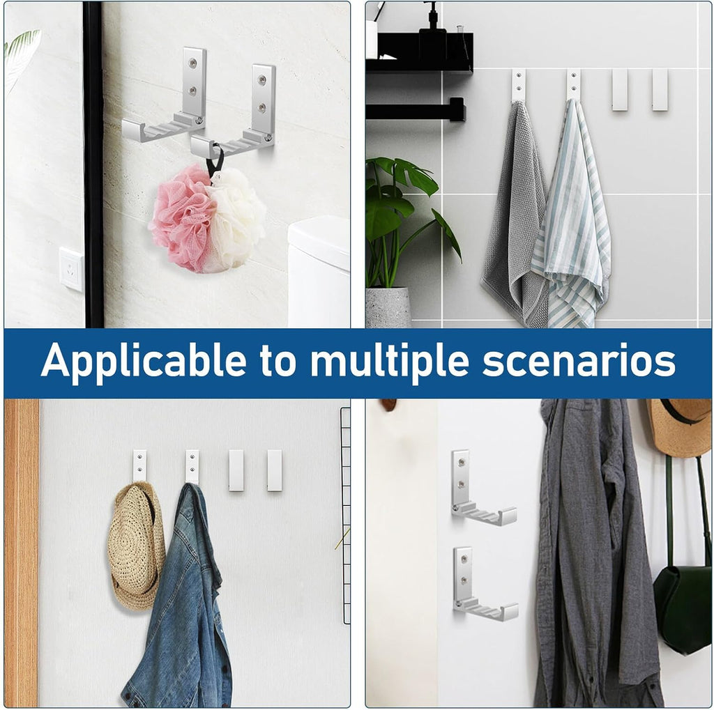  Cabilock 6pièces Crochets Muraux Pliables Lot De Système De Rangement Intégré Pour Suspendre Vêtements Sacs à Dos Et Autres Articles Fixation Par Vis
