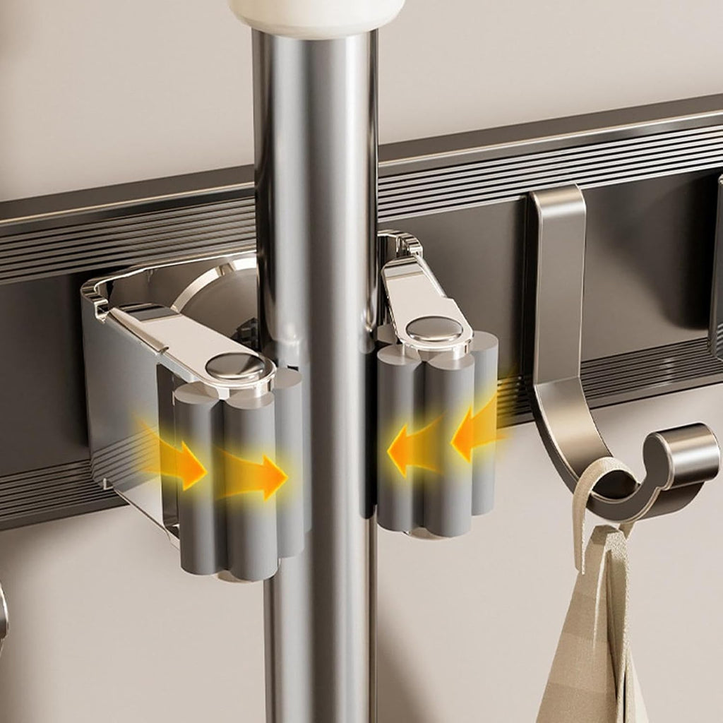  Générique Support Mural Pour Porte-balai – Organisateur à Ventouse Robuste | Support à Outils De Nettoyage Antirouille, Système De Stockage De Vadrouille Peu Encombrant, Solide Et Sécurisé
