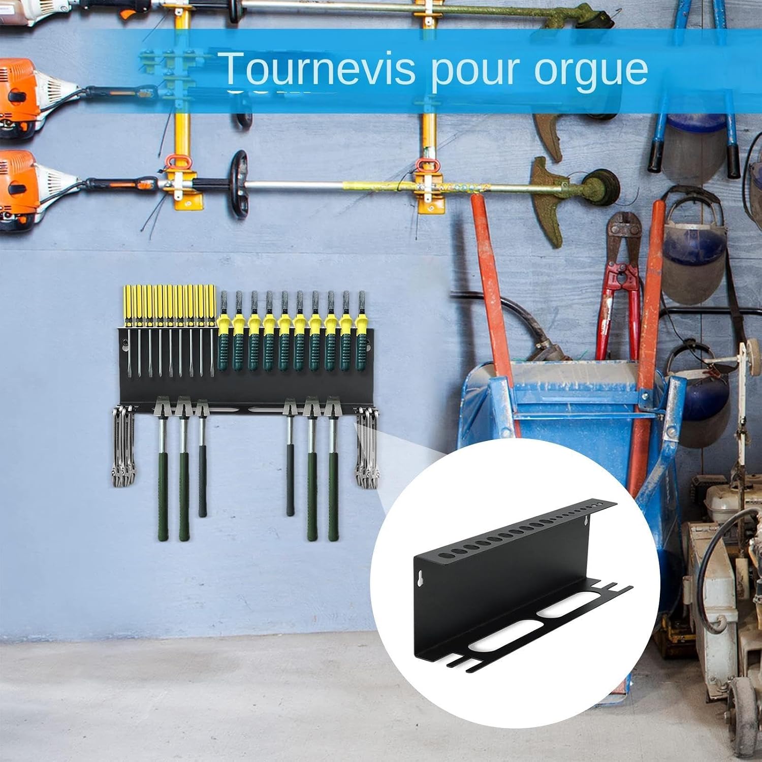  Metal Workshop Organizer, Hand Tool Storage, Tool Storage For Workshop, Garage Organization Rack, Workshop Screw Organizer, Pliers And Wrench Holder, Tool Organizer For Home 42.9x9x13.4cm