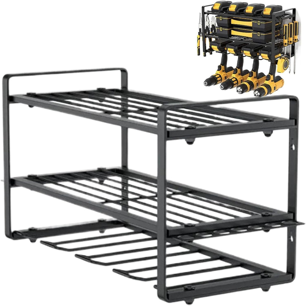  Power Tool Organizer | 3-Layer Wall-Mounted Tool Storage Shelf | Power Tool Organizer Shelf | Modular Heavy-Duty Electric Tool Organizer For Workshop, Shed, And Basement